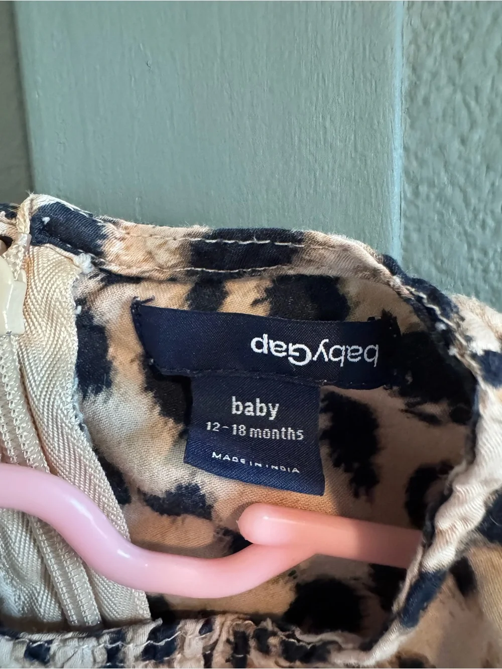 GAP Baby Leopard Print Dress - Black & Cream